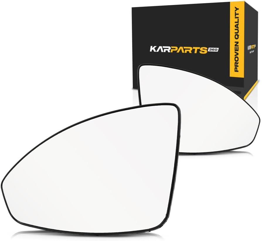 For Chevy Cruze 2011 12 13 14 2015 Mirror Glass Driver and Passenger Side | Pair | Non-Heated | w/Backing Plate | Flat Glass | Replacement For 95215096, 95215095 | GM1324127, GM1325127