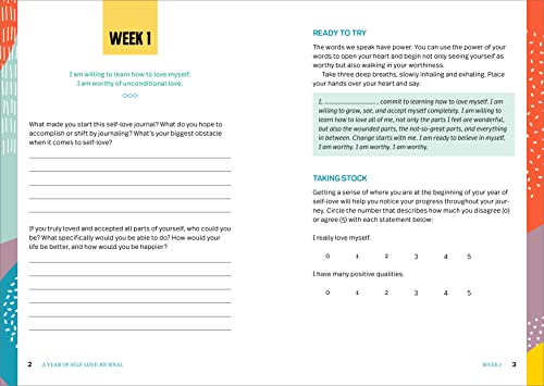 A Year of Self Love Journal: 52 Weeks of Prompts and Practices for Loving Who You Are