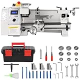 Metal Lathe, High-Precision Mini Metal Lathe, 2500 RPM 550W Benchtop Lathe with 3-Jaw Chuck for Metal Threading Turning Drilling (8'x 14')
