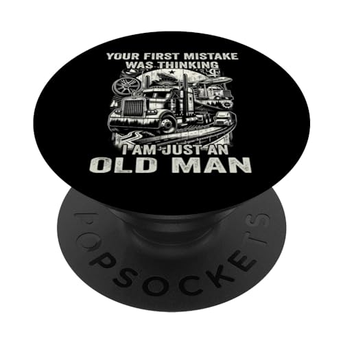 Trucker Gift Funny Truck Driver Men PopSockets PopGrip Adesivo