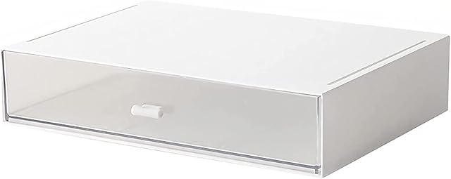 Desk Organizer-Stackable Organizer Drawers, Plastic Makeup Organizer, Desktop Storage Great for Office Organization School Home - 1drawers (White)