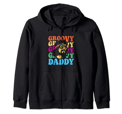 Groovy Daddy - Colorato Groovy Dad Best Papa Happy Birthday Felpa con Cappuccio