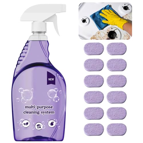Multi-Purpose Cleaning System Clean Spray Cleaner For Ovens Spray Oven Cleaner Multi-Surface Cleaners With Concentrated Cleaning Tablets Sided Cleaning Agent Suitable For Households