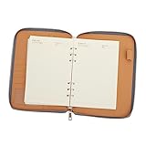 Angoily Notebook Cover Zipper Binder Business Notepad Office Stationery for Writing Planning
