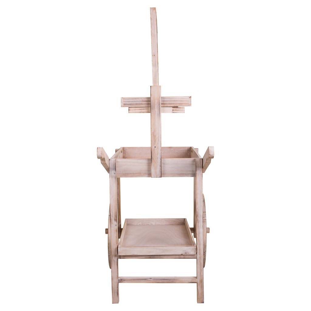 WANDERLUST DECO Carro Expositor de Madera Blanco 95x51x128