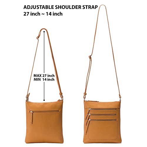 Image of Solene Crossbody Bag Functional Multi Pocket Messenger Purse Top Zip Closure Shoulder Handbag With Adjustable Strap