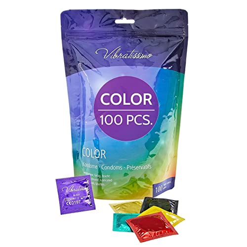 VIBRATISSIMO Préservatifs colorés, Paquet de 100