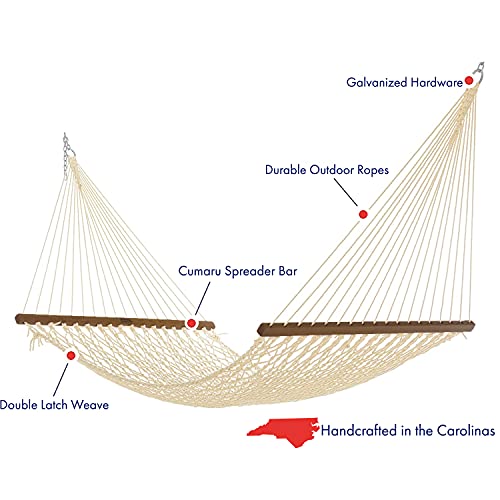 Nags-Head-Hammocks-NH11OT-Single-Oatmeal-Duracord-Rope-Hammock-with-Free-Extension-Chains-Tree-Hooks-Handcrafted-in-The-USA-Accommodates-1-Person-450-LB-Weight-Capacity-12-ft-x-49-in 41cbffhrsuS