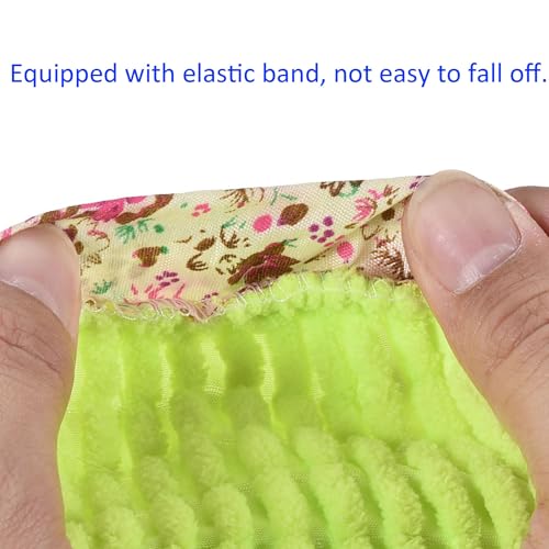 Image of M METERXITY 1 Pair Washable Cleaning Shoes Cover - Floor Cleaning Dust, Chenille Microfiber Duster Mop Slippers, Apply to House Office Room (Green)