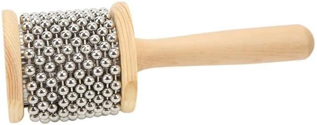 Drums Instrument – Wooden Rattle for Rhythm Practice, Eco-Friendly Beaded Hand Percussion, Portable Music Accessory for Drummers, Educators & Performers (Medium cabassa)