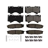 PM Auto Set of 8 Front-Rear Ceramic Brake Pad Replacement...