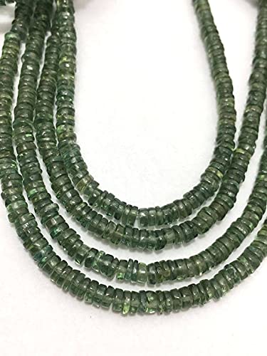 Perles apatite verte 4mm, pierres semi précieuses Heishi pour création bijoux DIY