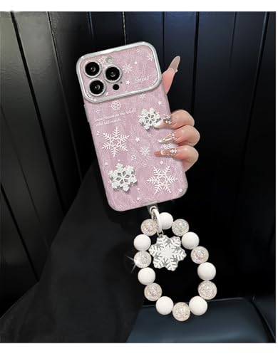 Coque violette pour iPhone 16 Pro Max au motif de neige 3D - 2