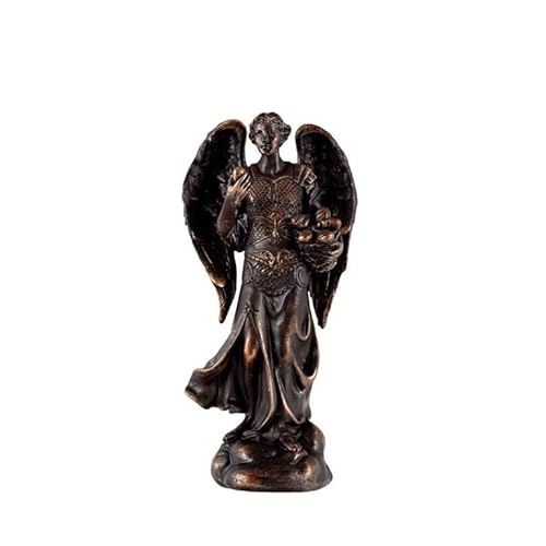DRW Figura Arcangel Bronce Resina Pintado a Mano 13 cm (Barachiel)