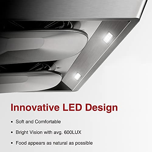 Fotile Pixie Air Uqs3001 30” Stainless Steel Under Cabinet Range Hood, 800 Equiv. Cfm Kitchen Over Stove Exhaust Vent With Led Lights Dual Ac Motors And Mechanical Buttons #TOP4