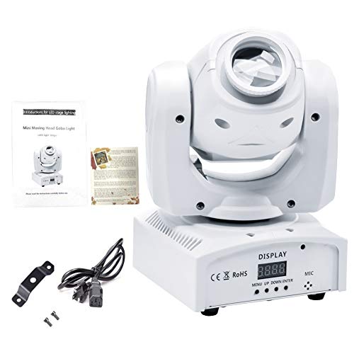 Moving Head Lights Led Stage Lights Spot 8 Color Rgbw Gobos With Magical Circle 50W Dmx For Dj Disco Party Lights By U`king (White) #TOP6