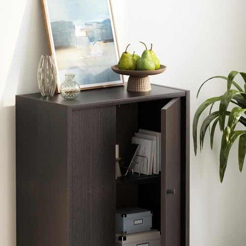 Image of Wakefit Engineered Wood Cabinet | 1 Year Warranty | Storage Cabinet for Home Kitchen Living Room | 1 Closed Compartment | Almeida - Wenge