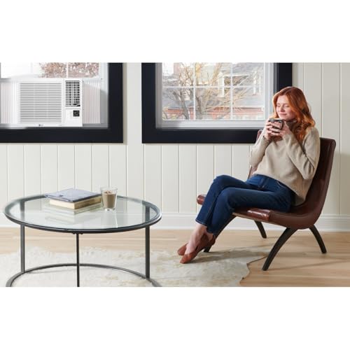 Image of LG LW8021HRSM Wifi 7,500 Window Air Conditioner with Heat, 115V, Cools up to 320 Sq. Ft. for Bedroom, Living Room, Apartment, with Wi-Fi, App Control, 2 Speeds, Remote, White, 7500 BTU