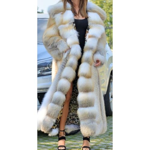JEShifangjiusu Women Loose Thicken Warm Long Outwear Long Sleeve Fluffy Fleece Hooded Coats Faux Fur Oversized Cardigan 12
