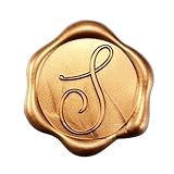 Yoption Initial Alphabet S Adhesive Wax Seal Stickers, 50 Pack Letter Wax Seal Stickers Antique Gold Self Adhesive Envelope Seals for Wedding Party Birthday Christmas (S)