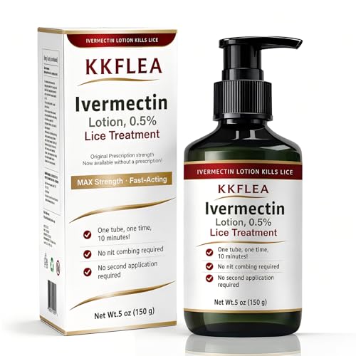 KKFLEA Ivermectin Lotion 0.5% Lice Treatment Fast-Acting Head Lice & Eggs Treatment No Nit Combing Required for Children & Adults 5 oz.