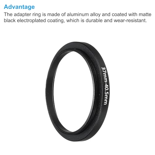 PATIKIL 37mm-40.5mm Metal Step Up Ring with Cleaning Cloth, 2 Pack Camera Lens Filter Adapter Ring Aluminum Filter Adapter Ring for Camera Lenses Hood, Black - Image 4
