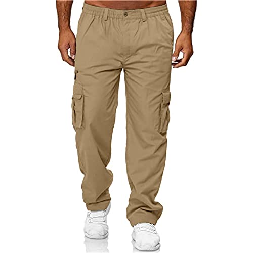 Endoradore Men's Multi-Pocket Pants Outdoor Cargo Jogger Pant Work Hiking Tactical Loose Straight Trousers Sweatpants #TOP2