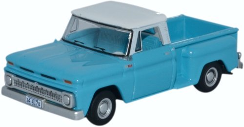 Oxford Diecast 87Cp65001 1965 Chevrolet Stepside Pick Up Light Blue/White 1:87 Ho Scale #TOP6