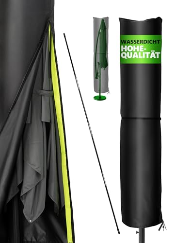4smile Sonnenschirm Schutzhülle für 2 bis 4 m, 420D Oxford-Stoff – Strapazierfähige Ampelschirm Schutzhülle, Wasserdicht, UV-beständig, Abdeckung für Garten & Außenbereich, Schwarz