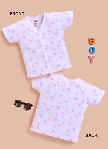 Image of LuvLap Baby Boys & Girls Regular Fit 100% Cotton Half Sleeve Jhabla Pack of 4