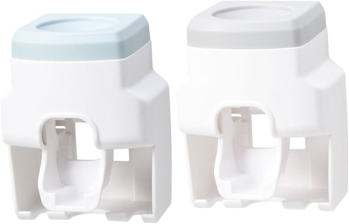 2pcs Wall Mount Toothpaste Dispensers Toothbrush Holders for Bathroom