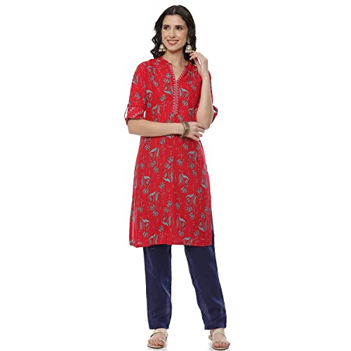 Image of Red Liva Straight Kurta
