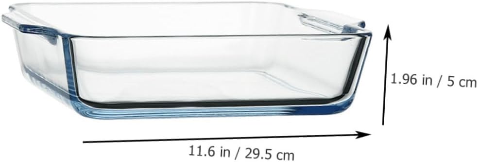 8-Inch Glass Pizza Baking Tray Dual Handles Microwave and Oven Safe Steamed Fish Pan for Home Cooking and Baking