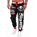 Pantalon de jogging pour homme - Noir - Pour le fitness et le fitness - Avec lettres imprimées - Tailles M L XL XXL, rouge, M