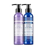 Dr. Bronner's Organic Hair Crème Leave-In Conditioner Styling Cream Anti Frizz Hair Product for Women & Men Hair Cream USDA Organic, Cruelty Free, Lavender Coconut & Peppermint - 6oz 2 Pack
