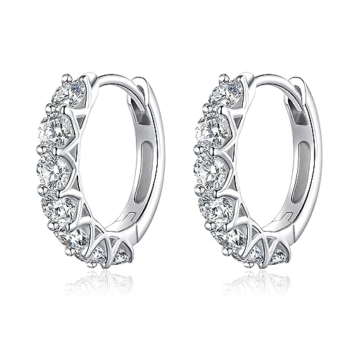 Hypoallergenic Cubic Zirconia Hoop Earrings for Women 925 Sterling Silver Huggie Hoops Earrings CZ Earrings Jewelry Gifts