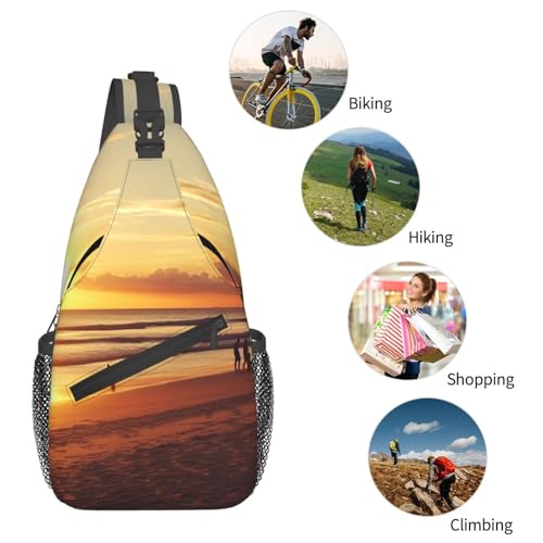 Sling Bag para Hombre y Mujer Negro Crossbody para Viaje miniatura 5