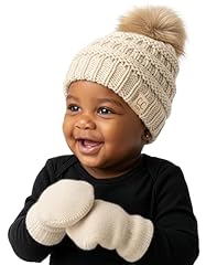 Beige Faux Fur Pom (0-9 Mo)