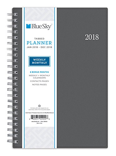 Blue Sky 102900 2018 Weekly & Monthly Planner, Twin-Wire Binding, 5