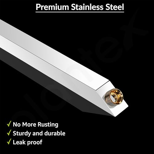 Image of Plantex 18-Inch Shower Arm for Overhead Shower /Stainless Steel Shower Pipe /Wall Mount Bathroom Fitting with -Inch Thread - Pack of 1 (Chrome)
