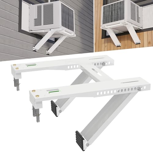 Memrita Window Air Conditioner Support Bracket, Heavy Duty Window AC Brackets with 2 Arms, Universal Air Conditioner Brackets, Fits 5,000-22,000 BTU AC Units, Up to 200 lbs by Memrita - Used condition - US$25.41