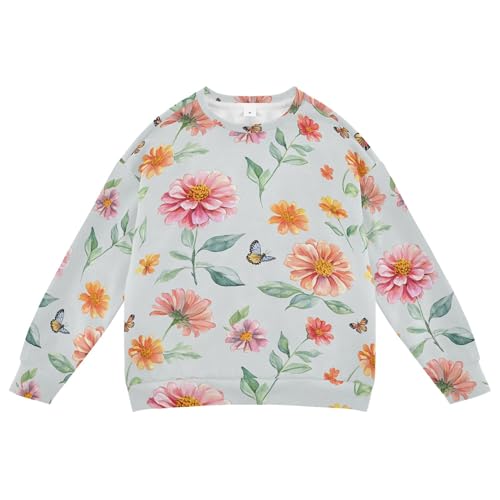 JUNZAN Sweet Zinnia Grey Big Boys Pullover Hoodie Fleece Tops Clothing Shirts Camping 4T