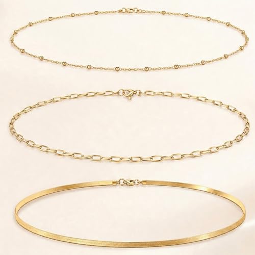 Image of VAMA FASHIONS 18K Gold Plated Belly Chain Anti Tarnish Adjustable Waist Hip Belt Beads Herringbone Saree Kamarbandh Beach Body Chain Combo Jewelry for Women & Girls
