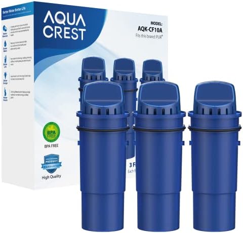 AQUA CREST NSF Certified Pitcher Water Filter, Replacement for Pur® Pitchers and Dispensers PPT700W, CR-1100C and PPF951K Water Filter (Pack of 3)