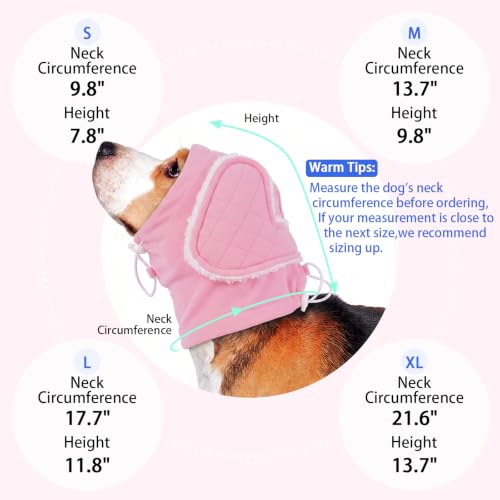 Image of MIGOHI Soft Dog Ear Muffs Noise Protection,Ear Covers for Dogs,Dog No Shake Ear Wrap for Hematoma,Calming Hoodie Quiet Ears Head Warps for Medium Large Dogs Grooming,Bathing,Thunder,Firework,XL,Pink