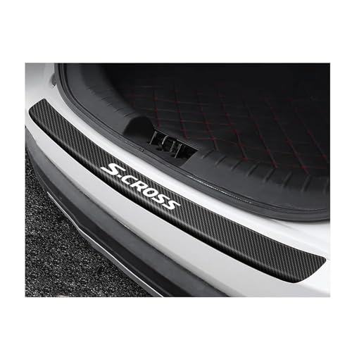 YSYYDS Protection Pare Choc Voiture, Protecteur Pare-Chocs Arrière Autocollante pour Suzuki SX4 S-Cross, Film Protection Seuil de Coffre Voiture, Fibre de Carbone Protection de Seuil de Chargement