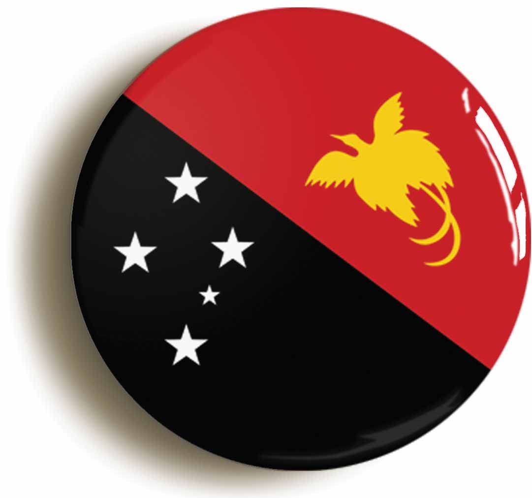Papua New Guinea National Flag Fridge Magnet (Circular 2inch / 50mm Diameter)