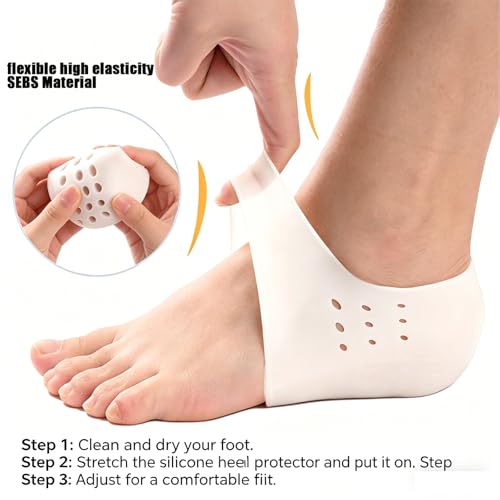 Image of Height Increase Insoles - 1 Inch Invisible Heel Lift Inserts for Men and Women, SEBS Soft Gel Shoe Lifts for Uneven Legs & Achilles Tendinitis, Discreet Heel Lifts for High-Top Sneakers & Boots, White