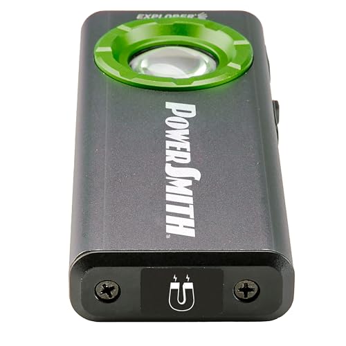 Image of PowerSmith Rechargeable EDC Flashlight, Power Bank 1200 Lumen Slim Flat Flashlight with Metal Housing, Magnetic Pocket Clip, USB-C Charging Cable, IPX7 Waterproof, and 2 Year Warranty (PLR12F2S)
