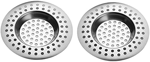 2PCS Stainless Steel Kitchen Sink Strainer Plug, Standard Strainer Drain Protector for Bathroom/Kitchen, Hair Catcher for Bathtub/Shower 3 inches 7cm